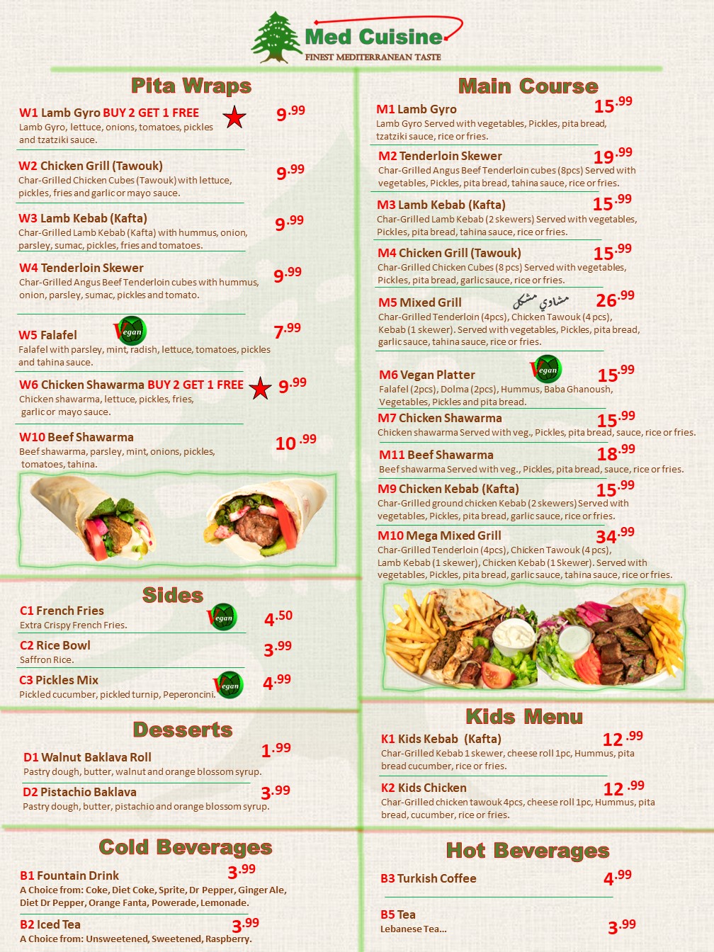 Prince RD. Branch Menu | Med Cuisine